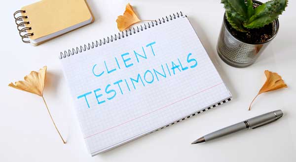 Page of our written testimonials